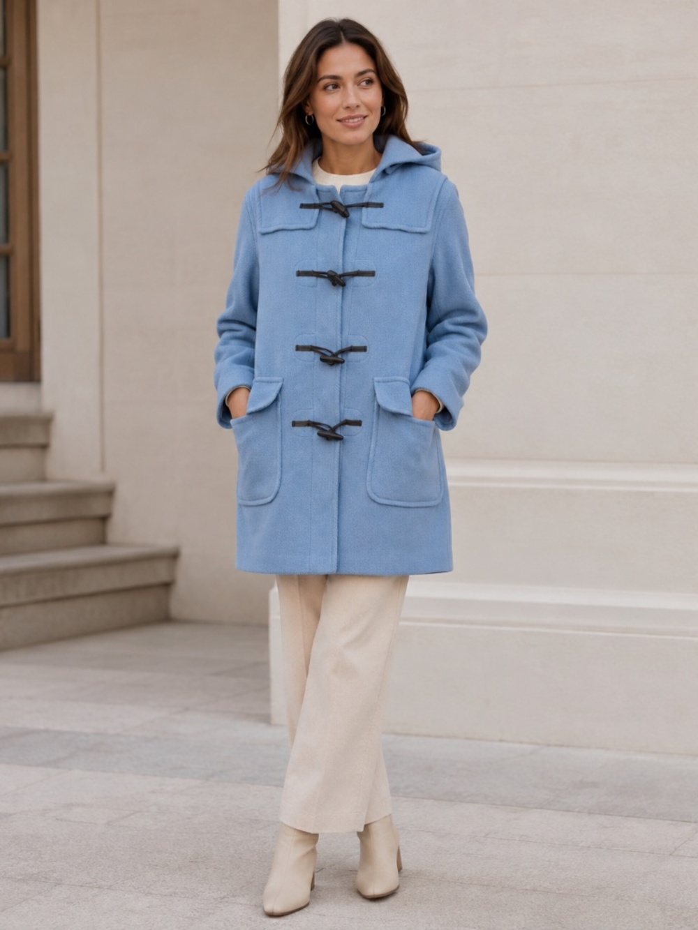 Vintage Burberry London Blue Duffle Coat Made in England US 6 UK 8
